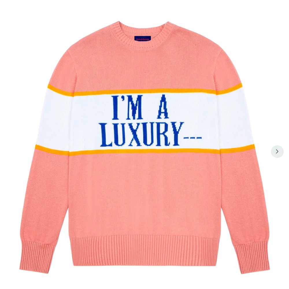 NWT Rowing Blazers / Gyles & George “I’m A Luxury” Unisex Sweater Princess Diana